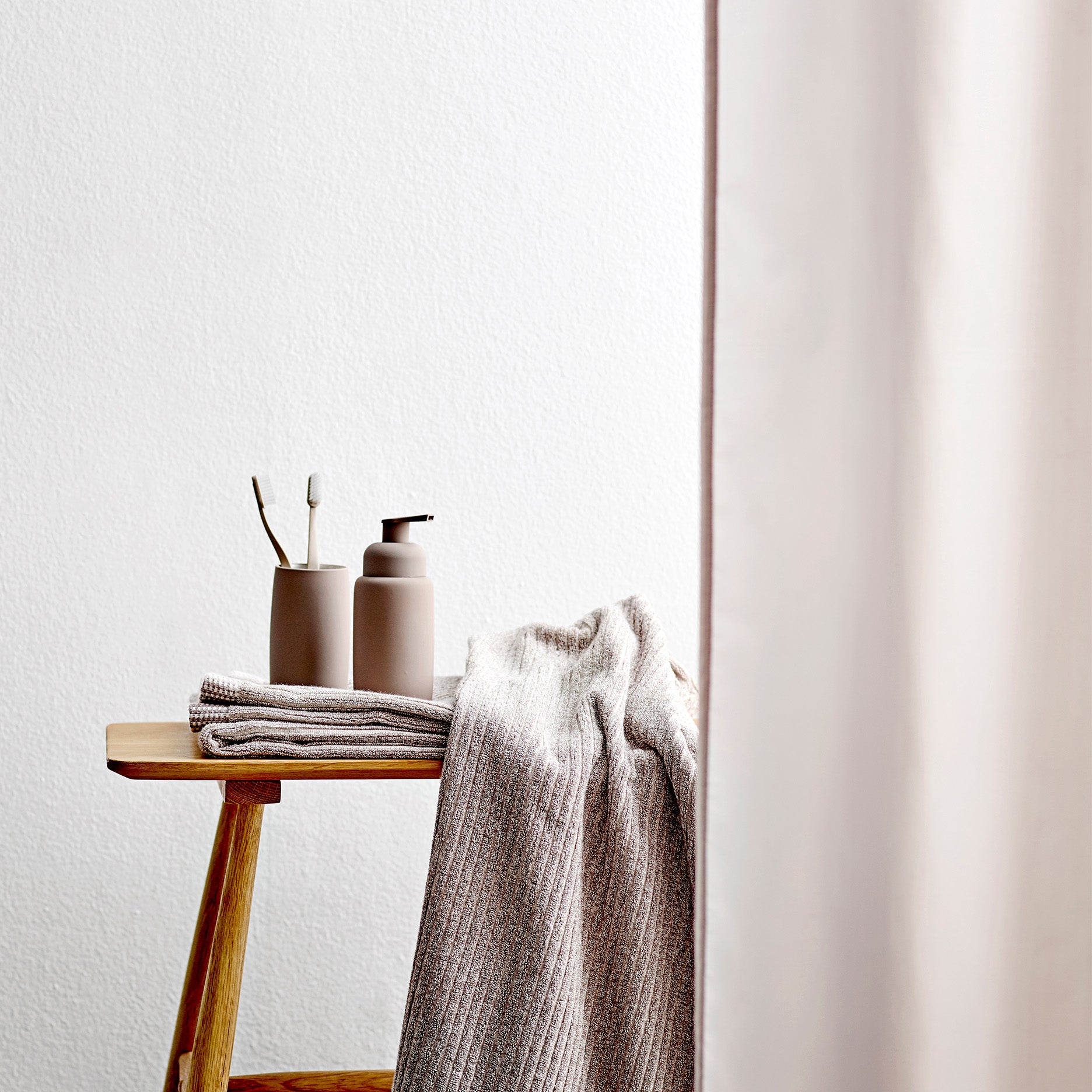 Comfort badeforhæng 180x220 cm beige